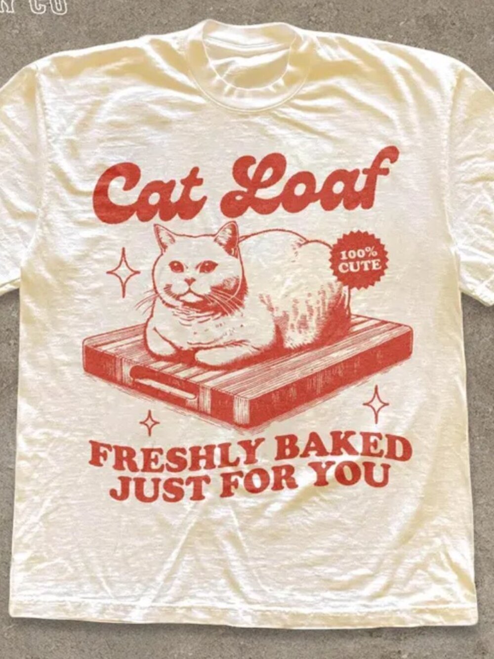 Cat Loaf Shirt, Funny Cat Meme Tee for Women Men, Retro T-shirt - Picture 1 of 4